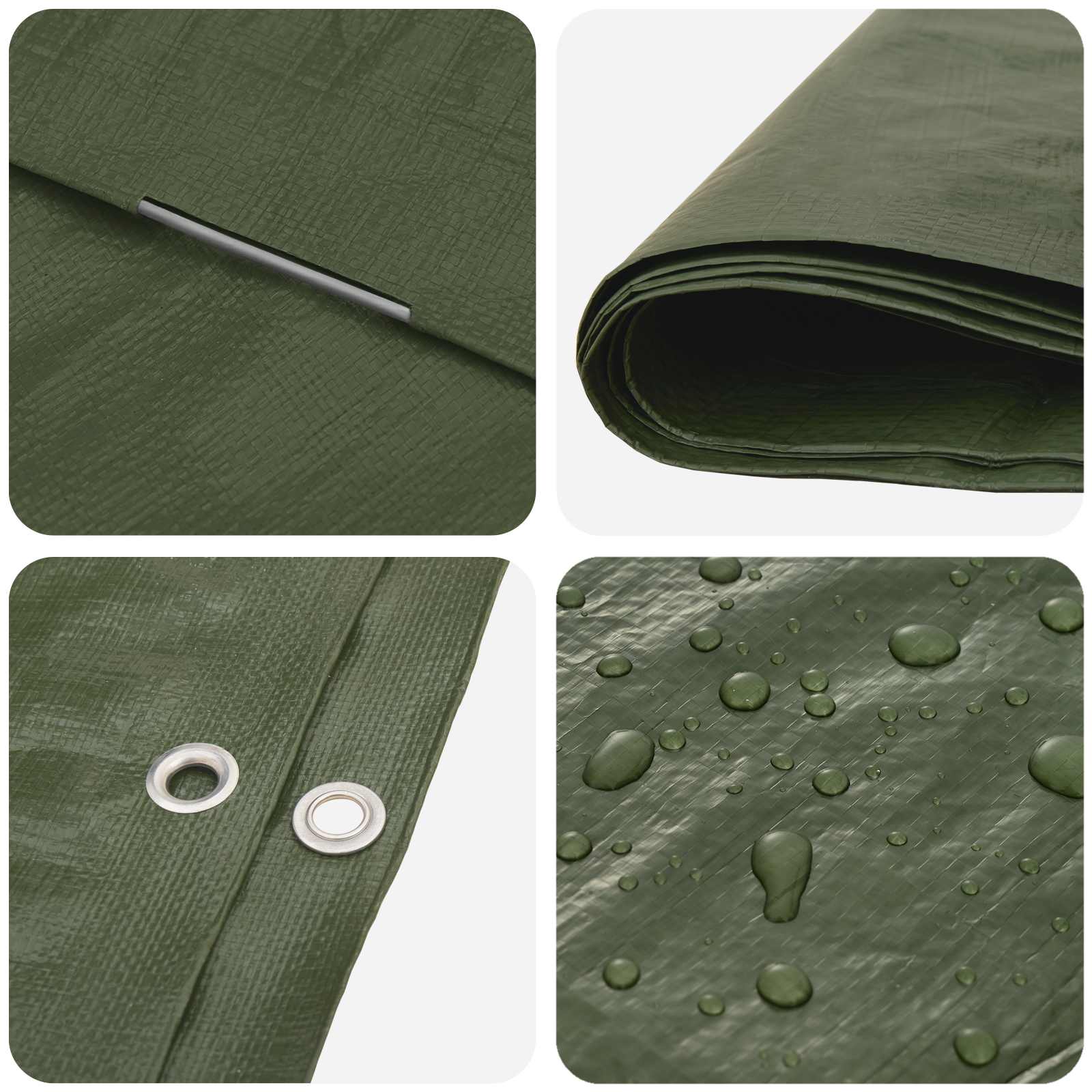 vidaXL Tarpaulin with Eyelets Green 6 x 10 m 90 gsm PE 4