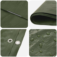 vidaXL Tarpaulin with Eyelets Green 8 x 8 m 90 gsm PE 4