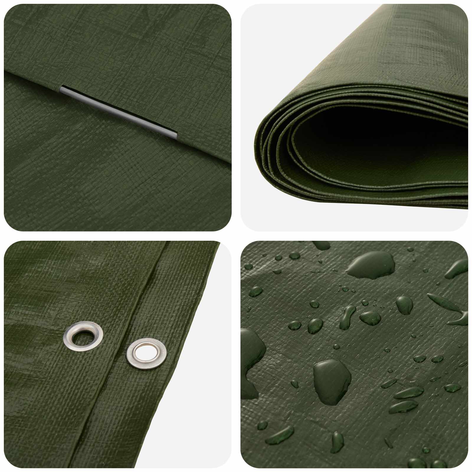 vidaXL Tarpaulin with Eyelets Green 4 x 6 m 260 gsm PE 4
