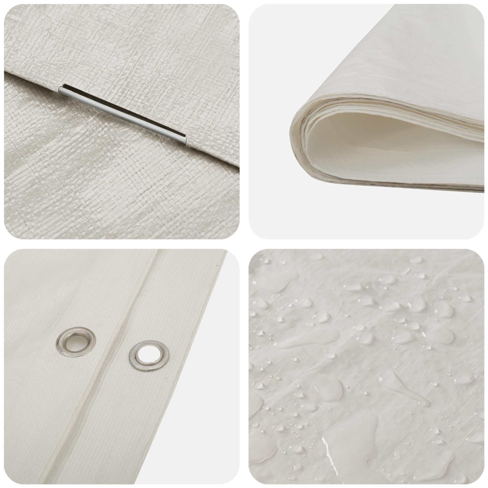 vidaXL Tarpaulin with Eyelets White 6 x 12 m 90 gsm PE 4