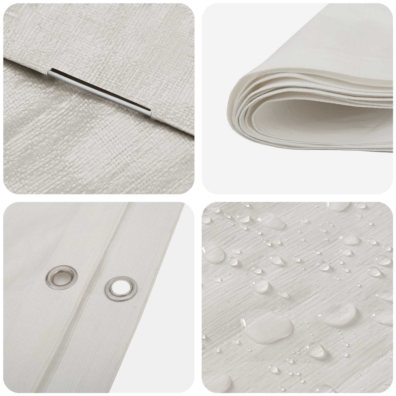 vidaXL Tarpaulin with Eyelets White 6 x 6 m 180 gsm PE 4