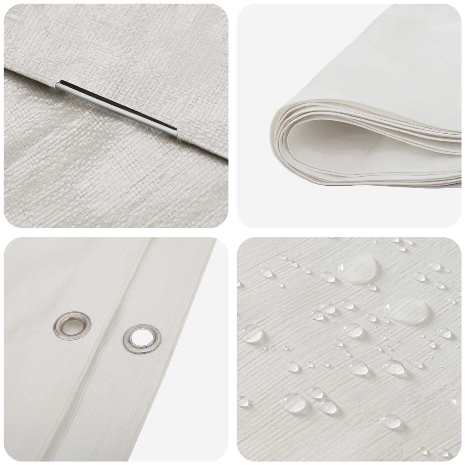vidaXL Tarpaulin with Eyelets White 4 x 6 m 260 gsm PE 4