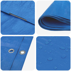 vidaXL Tarpaulin with Eyelets Blue 4 x 8 m 180 gsm PE 4