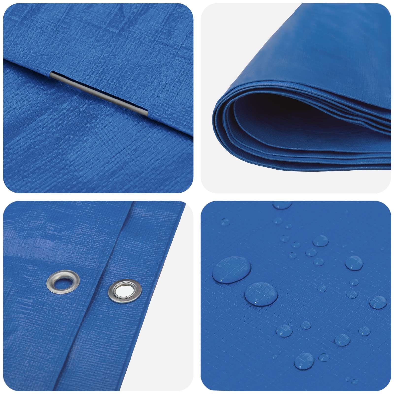 vidaXL Tarpaulin with Eyelets Blue 6 x 8 m 260 gsm PE 4