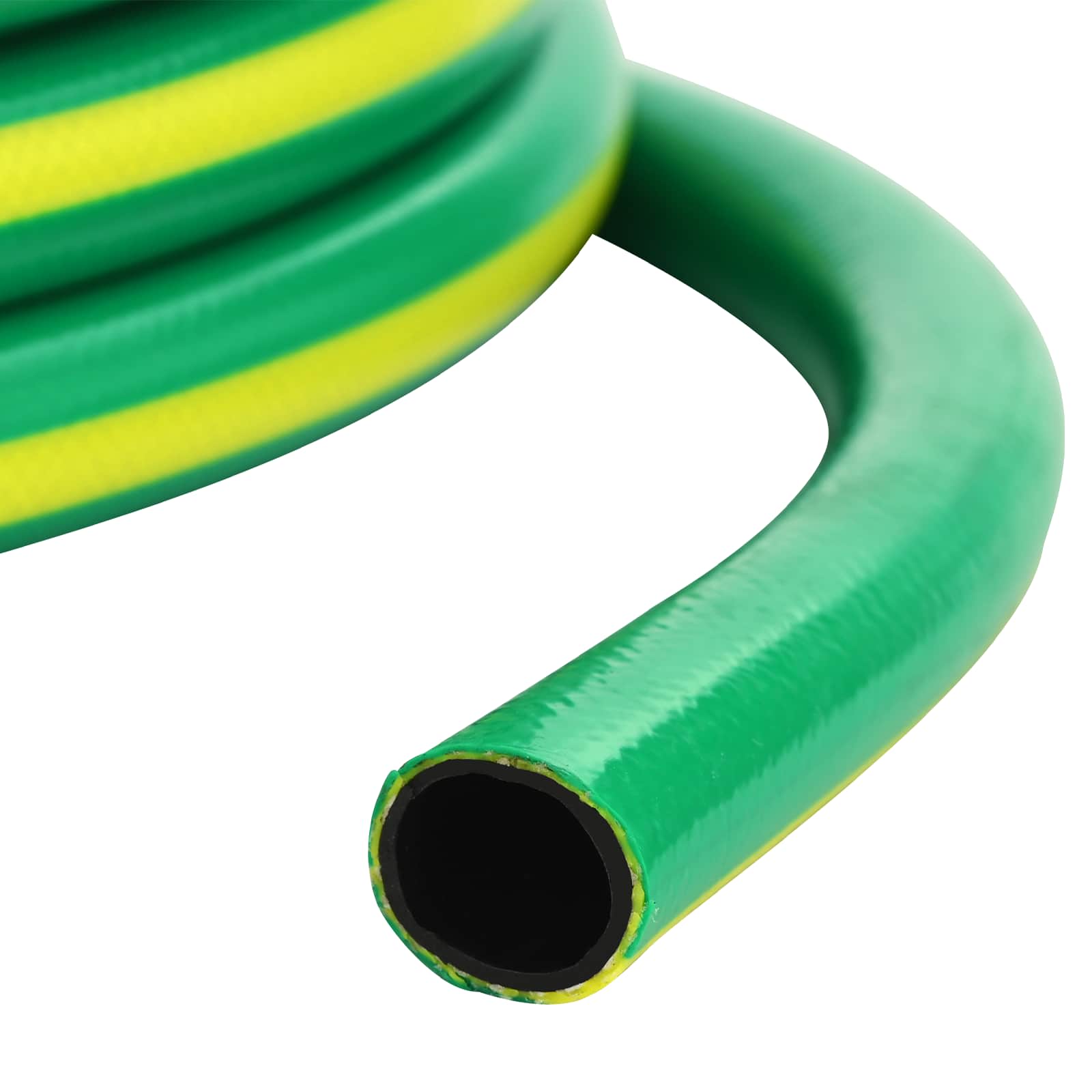 vidaXL Garden Hose 5-Ply Green and Yellow 12 mm PVC 5