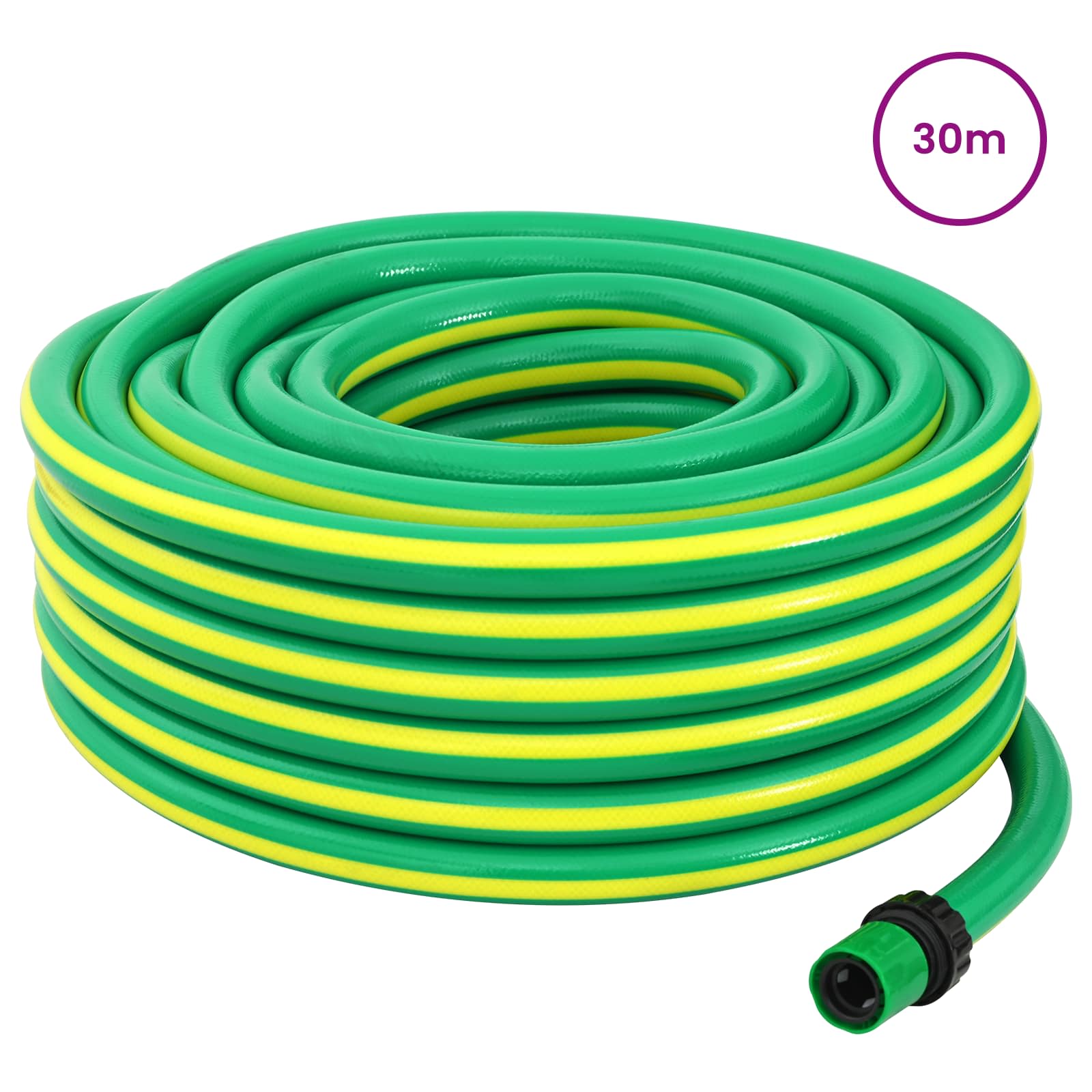 vidaXL Garden Hose 5-Ply Green and Yellow 19 mm PVC 2