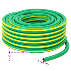 vidaXL Garden Hose 5-Ply Green and Yellow 25 mm PVC 6