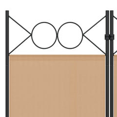 vidaXL 5-Panel Room Divider Beige 200 x 180 cm Fabric 6