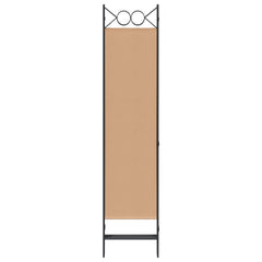 vidaXL 5-Panel Room Divider Beige 200 x 180 cm Fabric 4
