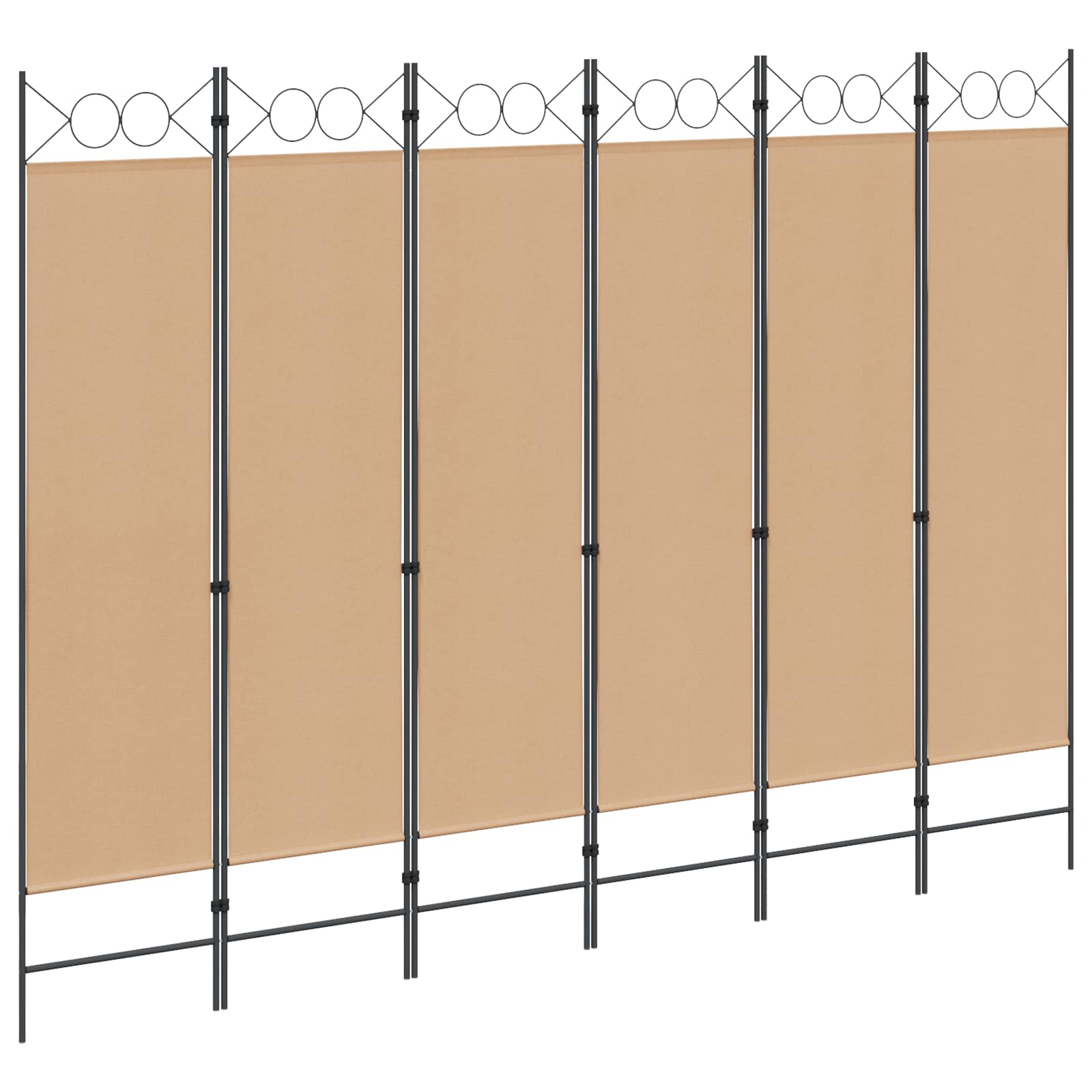 vidaXL 6-Panel Room Divider Beige 240 x 180 cm Fabric 1
