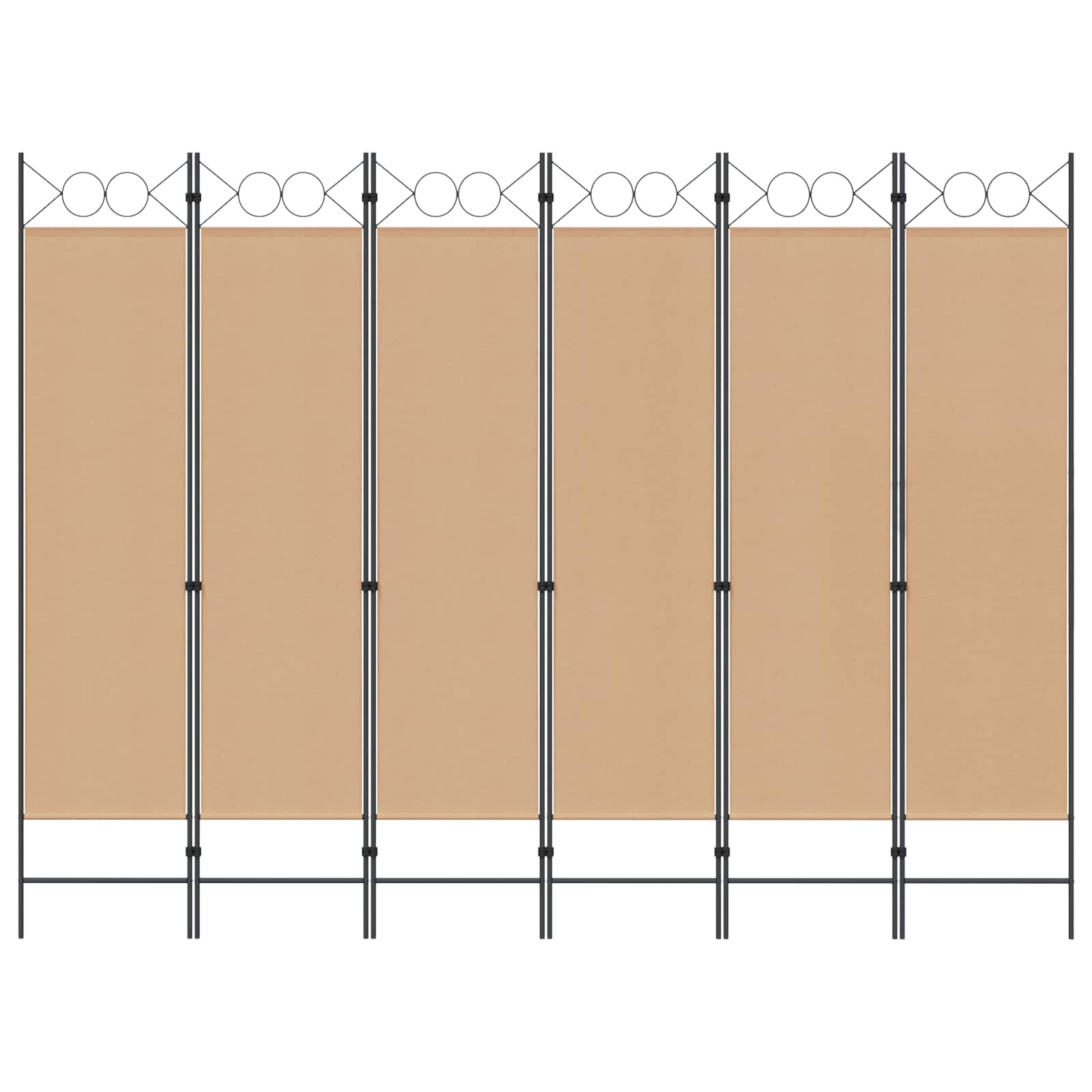 vidaXL 6-Panel Room Divider Beige 240 x 180 cm Fabric 3