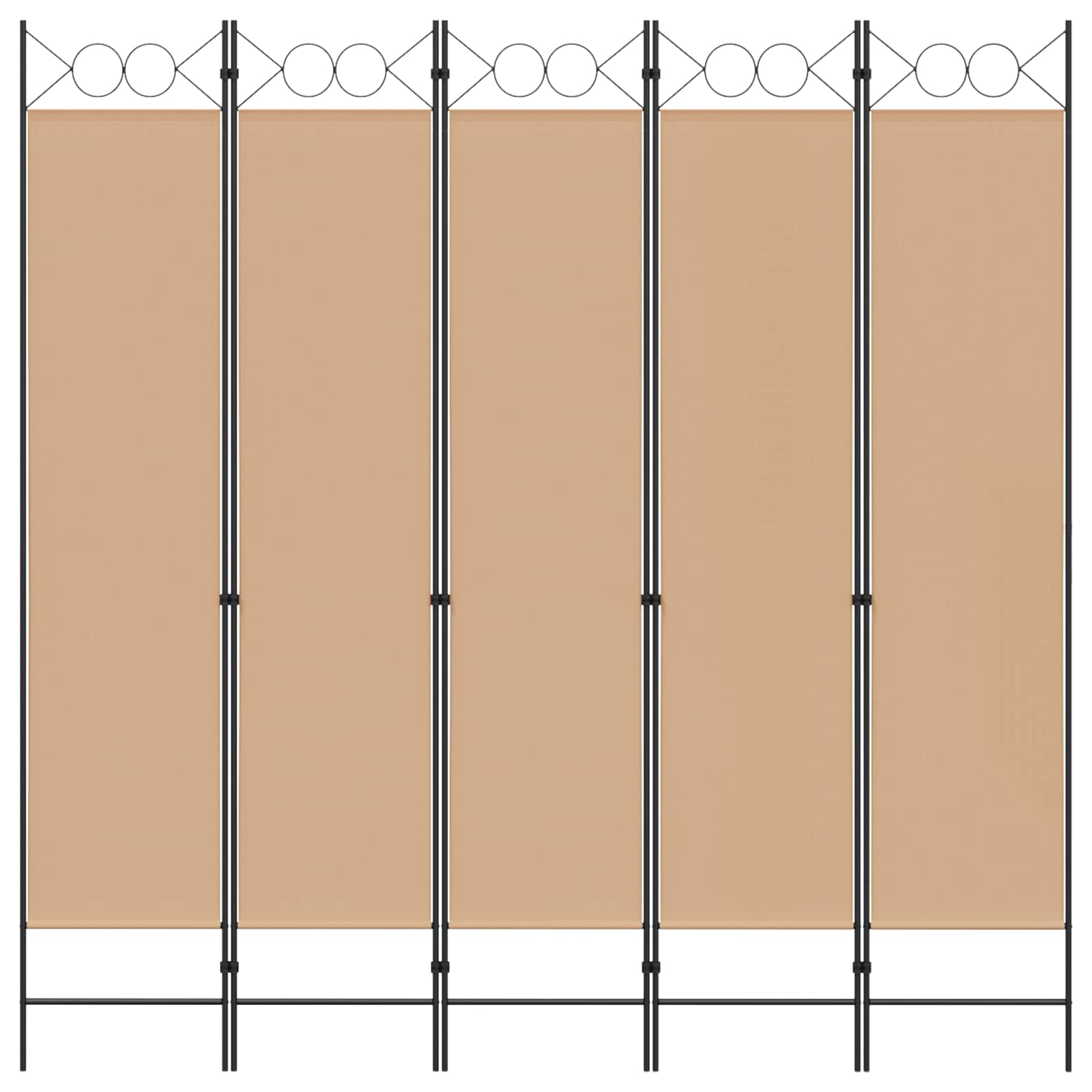 vidaXL Room Divider Beige 200 x 200 cm Fabric 4