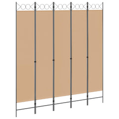 vidaXL Room Divider Beige 200 x 220 cm Fabric 2