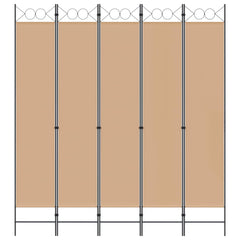 vidaXL Room Divider Beige 200 x 220 cm Fabric 4