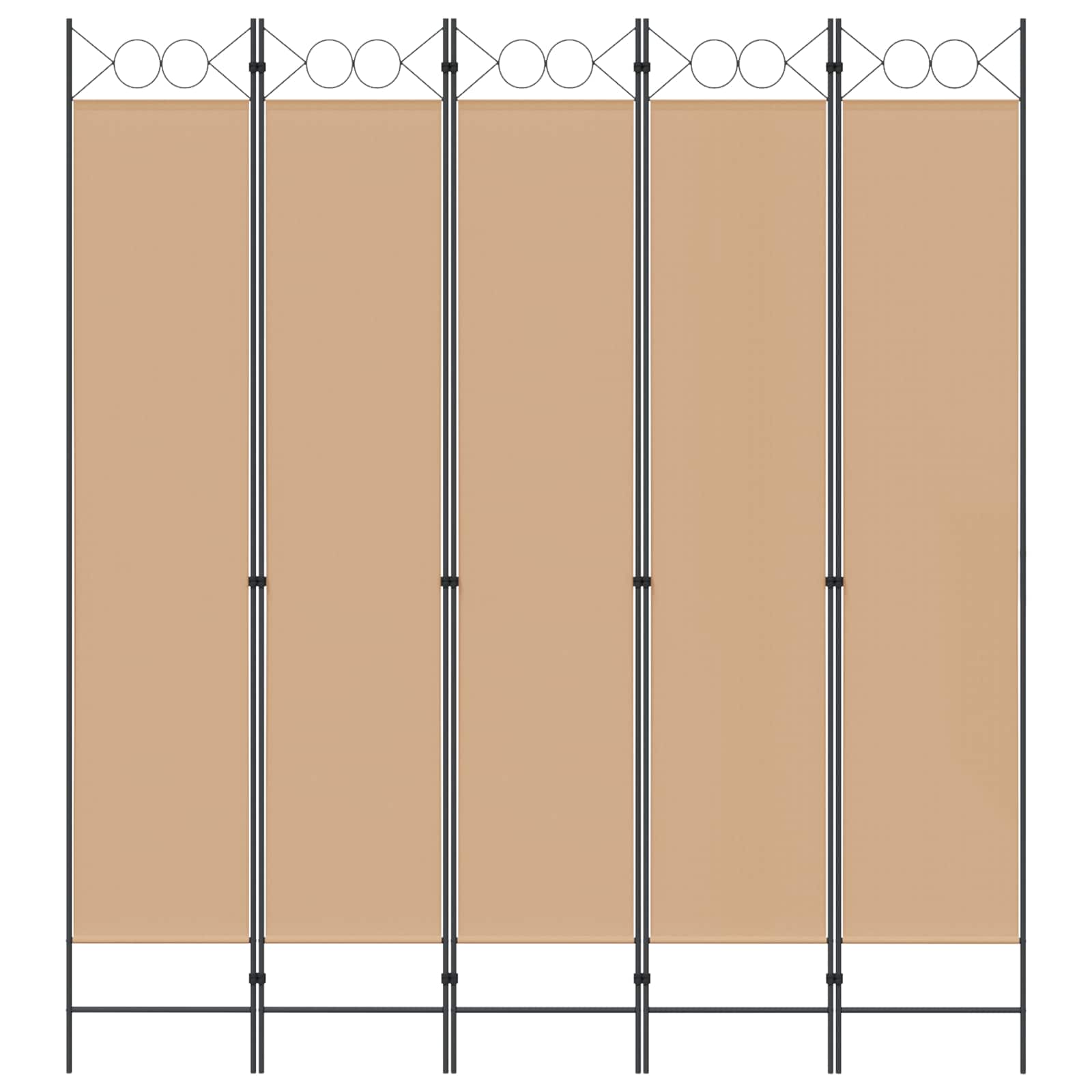 vidaXL Room Divider Beige 200 x 220 cm Fabric 4