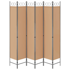 vidaXL 6-Panel Room Divider Beige 240 x 220 cm Fabric 6