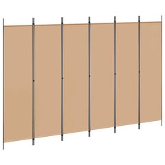vidaXL 6-Panel Room Divider Beige 300 x 200 cm Fabric 2
