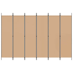 vidaXL 6-Panel Room Divider Beige 300 x 200 cm Fabric 4