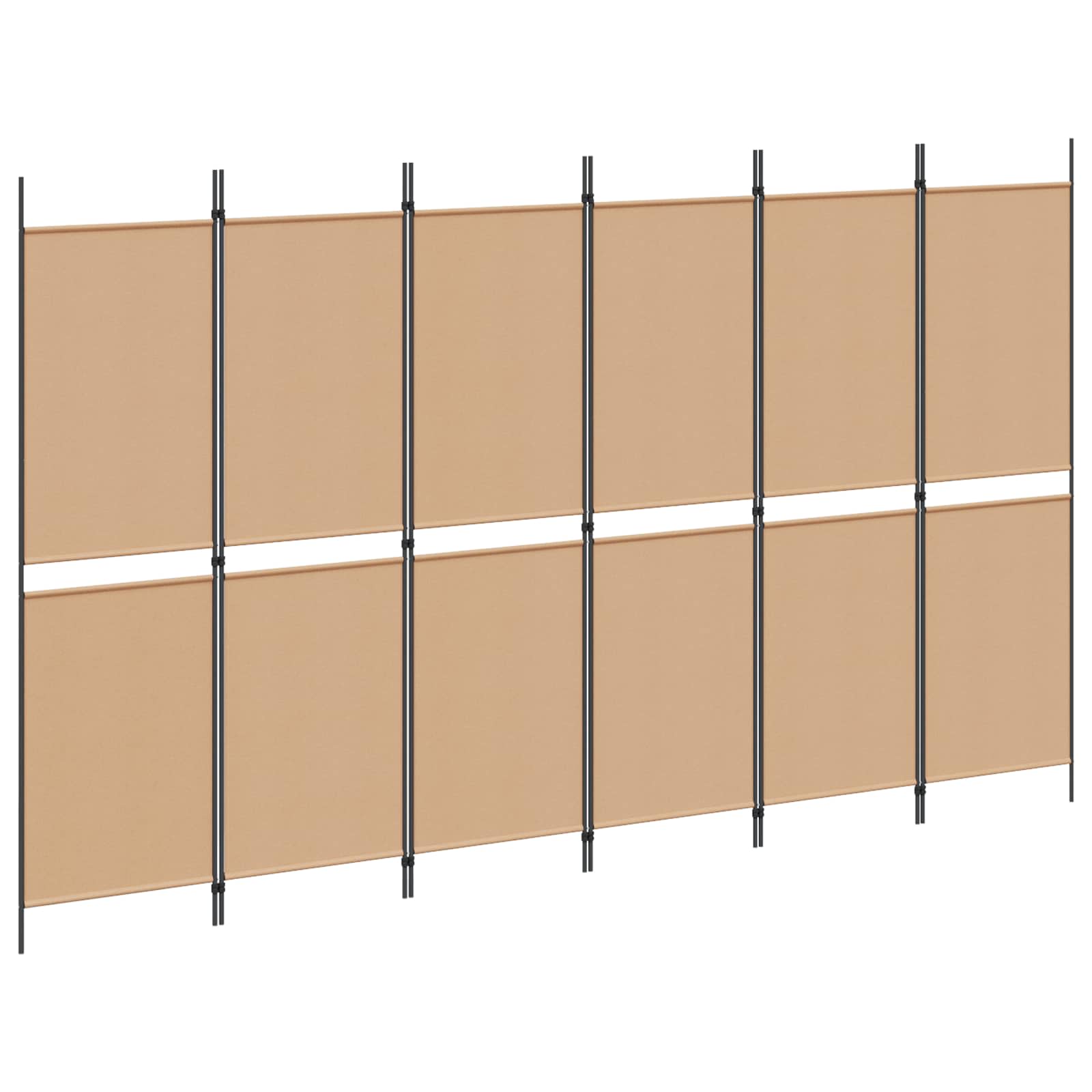 vidaXL 6-Panel Room Divider Beige 300 x 180 cm Fabric 2
