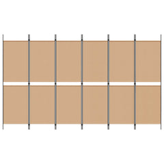 vidaXL 6-Panel Room Divider Beige 300 x 180 cm Fabric 4