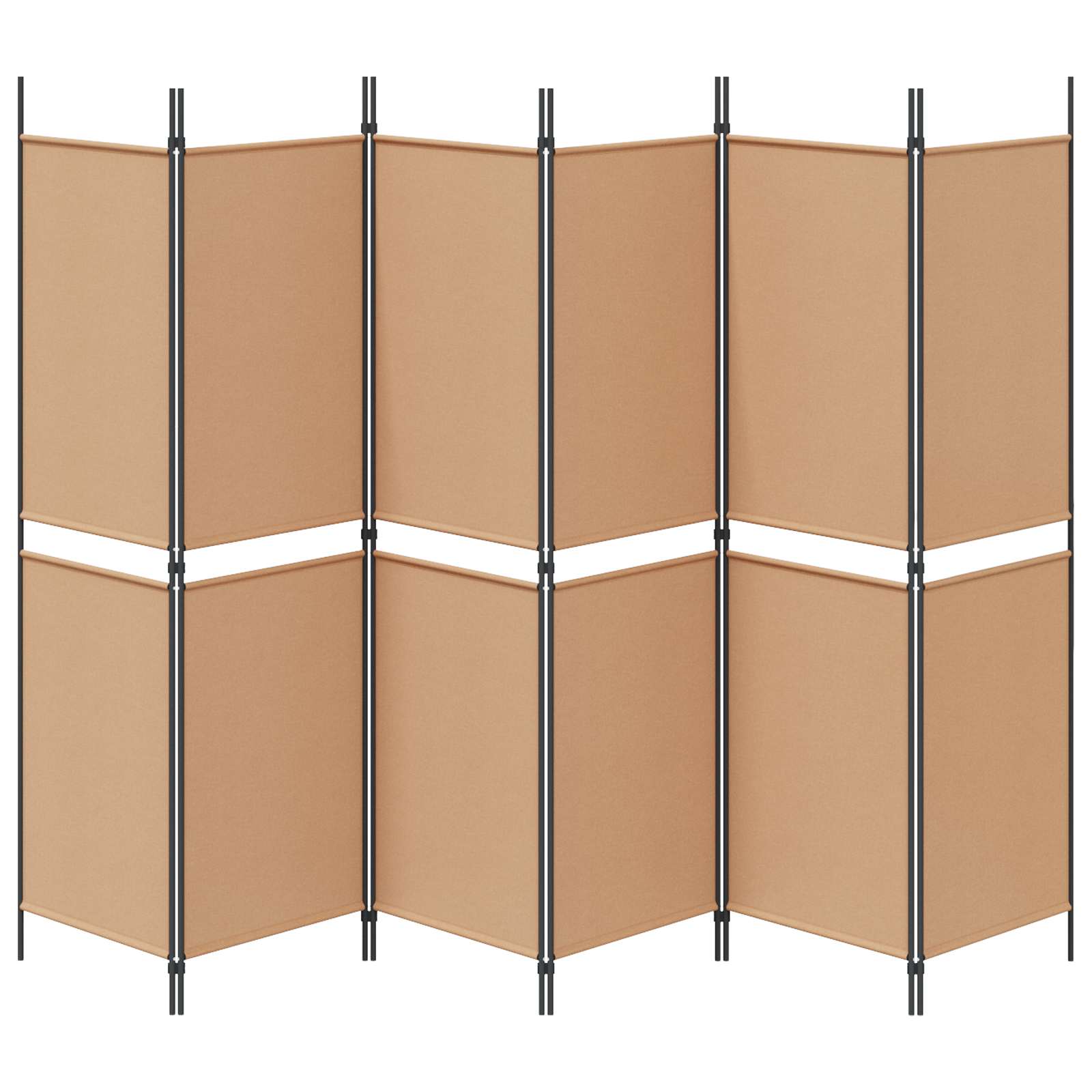 vidaXL 6-Panel Room Divider Beige 300 x 180 cm Fabric 6