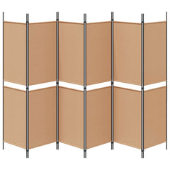 vidaXL 6-Panel Room Divider Beige 300 x 180 cm Fabric 6