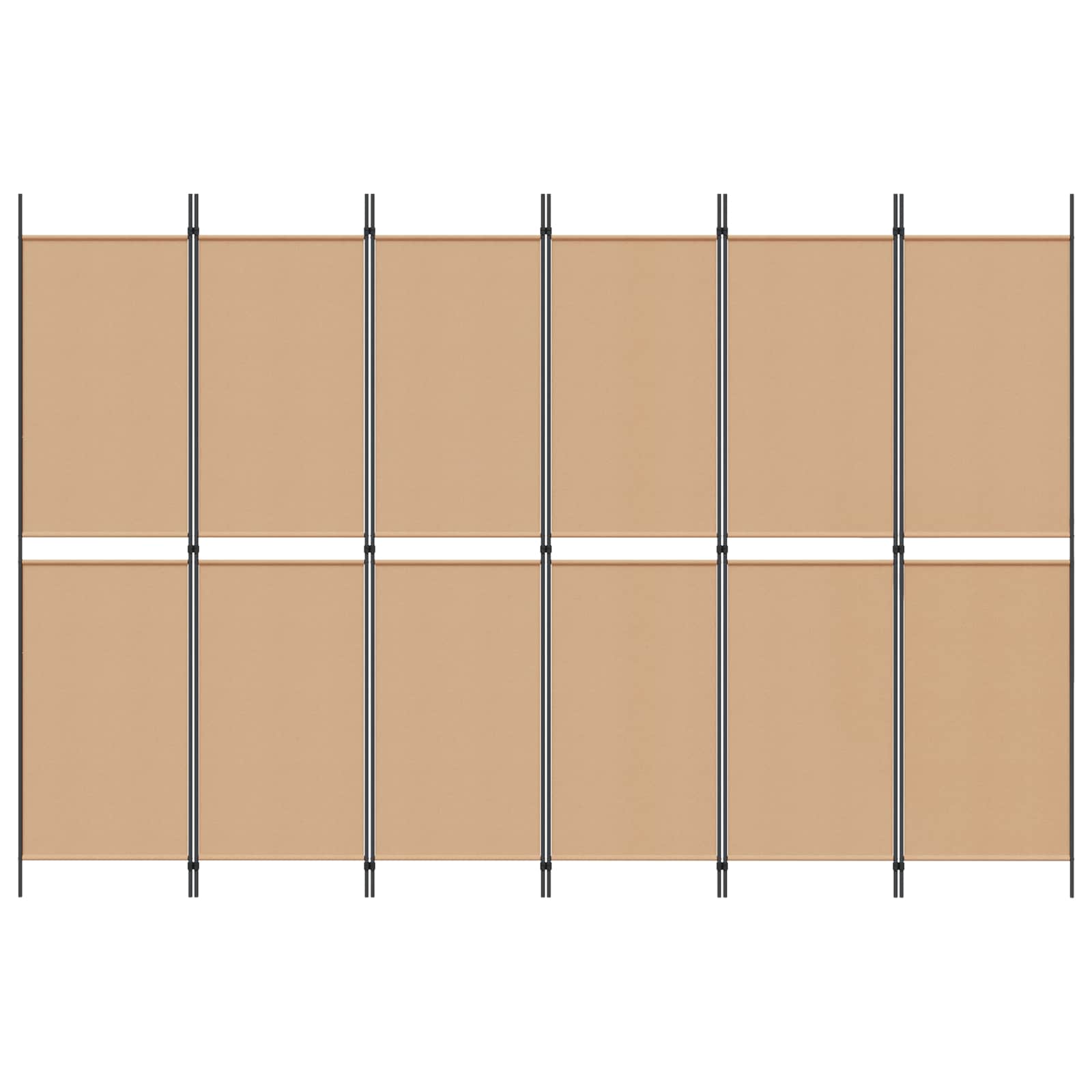 vidaXL 6-Panel Room Divider Beige 300 x 200 cm Fabric 4