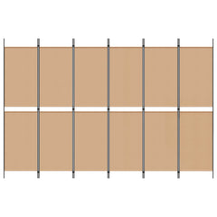 vidaXL 6-Panel Room Divider Beige 300 x 200 cm Fabric 4
