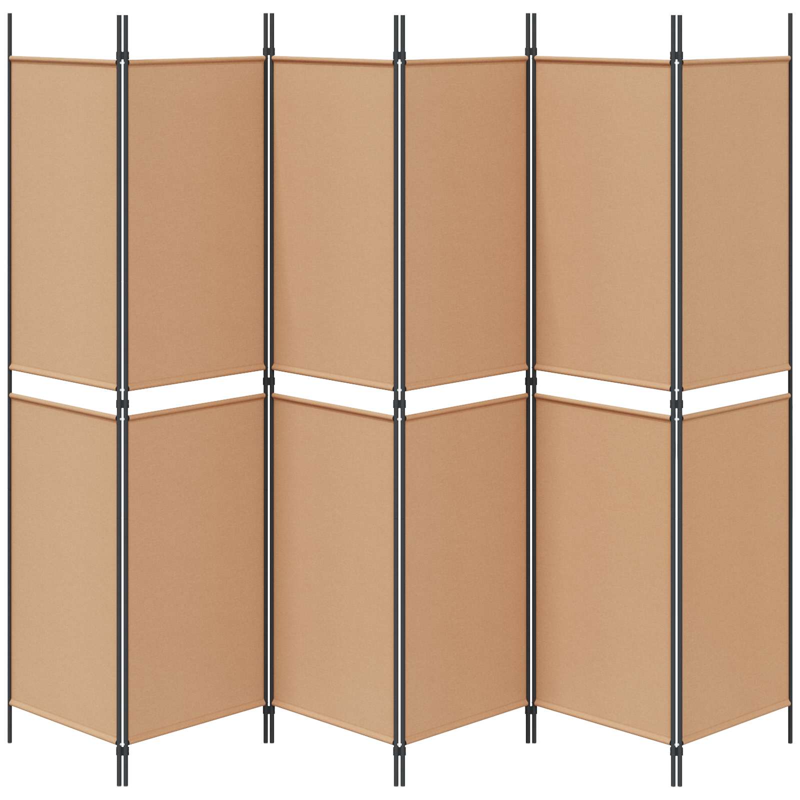 vidaXL 6-Panel Room Divider Beige 300 x 200 cm Fabric 6