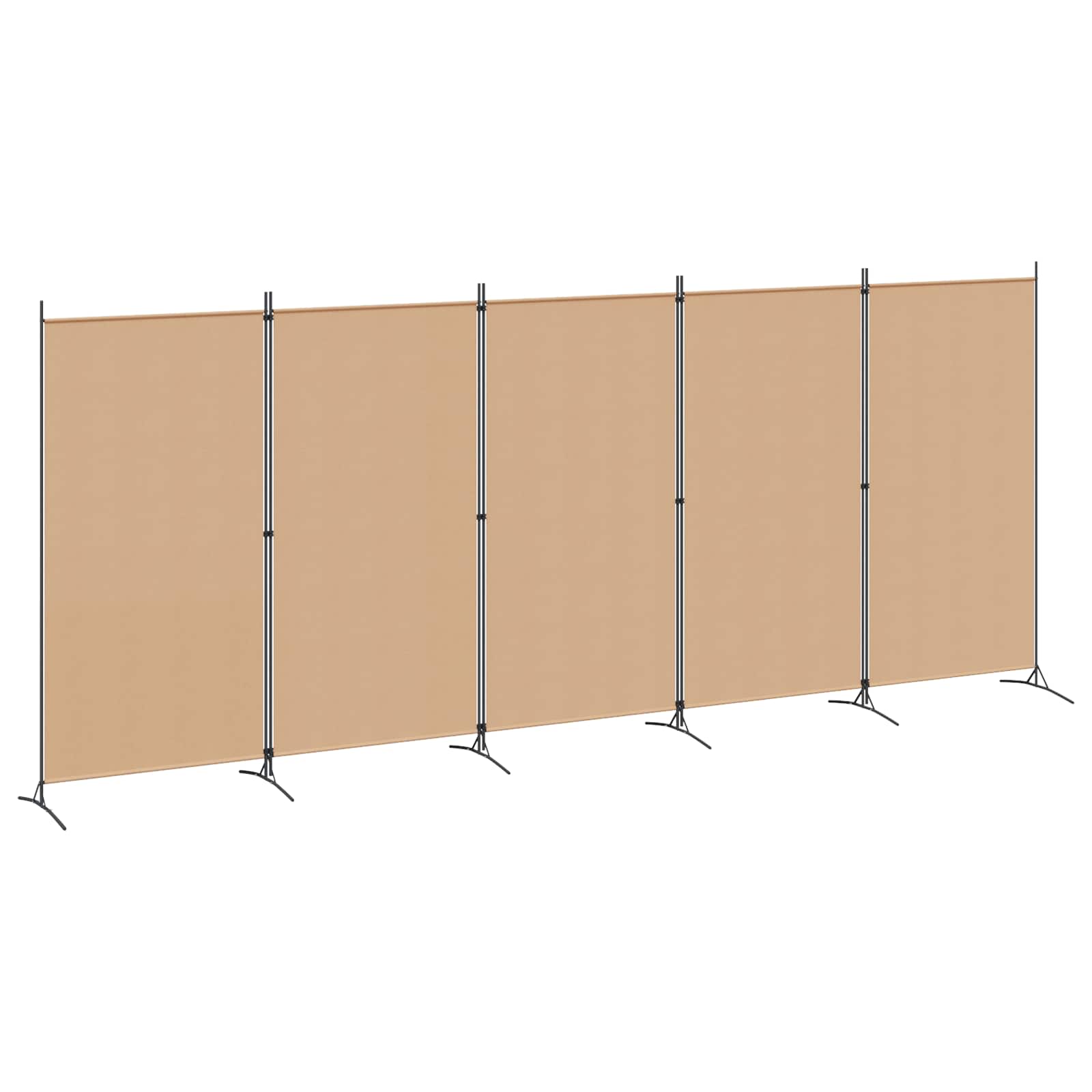 vidaXL 5-Panel Room Divider Beige 433 x 180 cm Fabric 2
