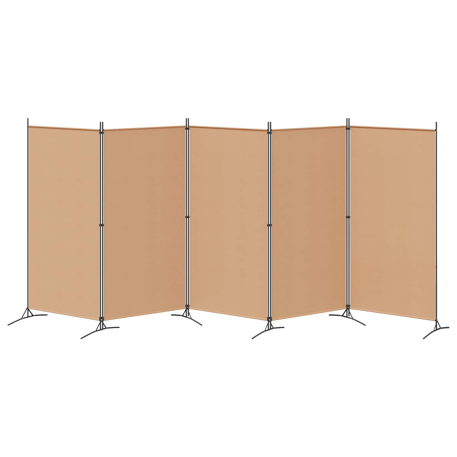 vidaXL 5-Panel Room Divider Beige 433 x 180 cm Fabric 6