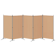 vidaXL 5-Panel Room Divider Beige 433 x 180 cm Fabric 6