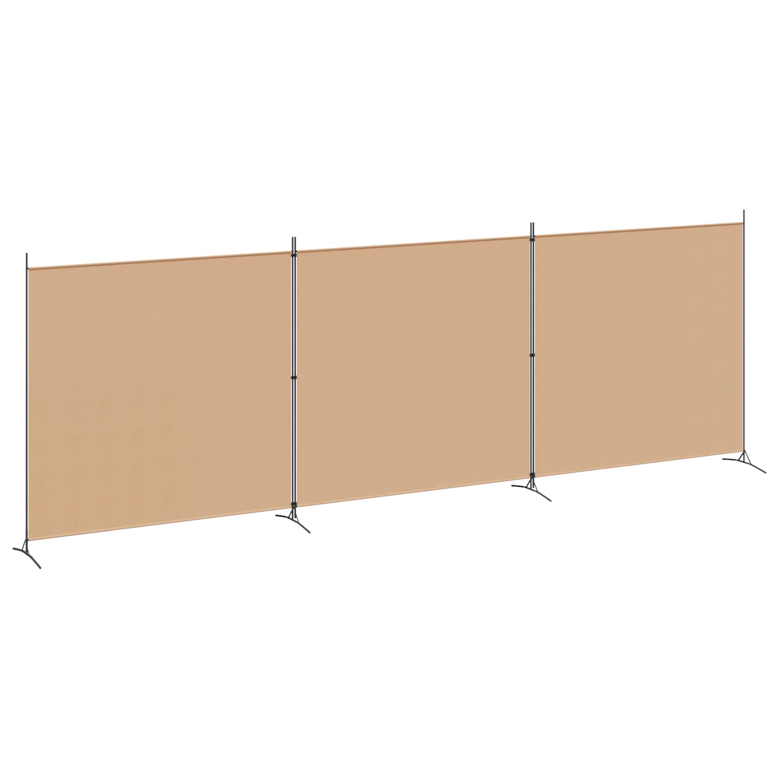 vidaXL 4-Panel Room Divider Beige 525 x 180 cm Fabric 2