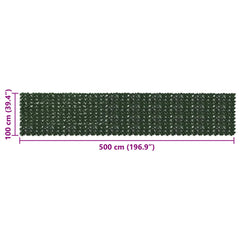 vidaXL Balcony Screen with Leaves Dark Green 500 x 100 cm 5