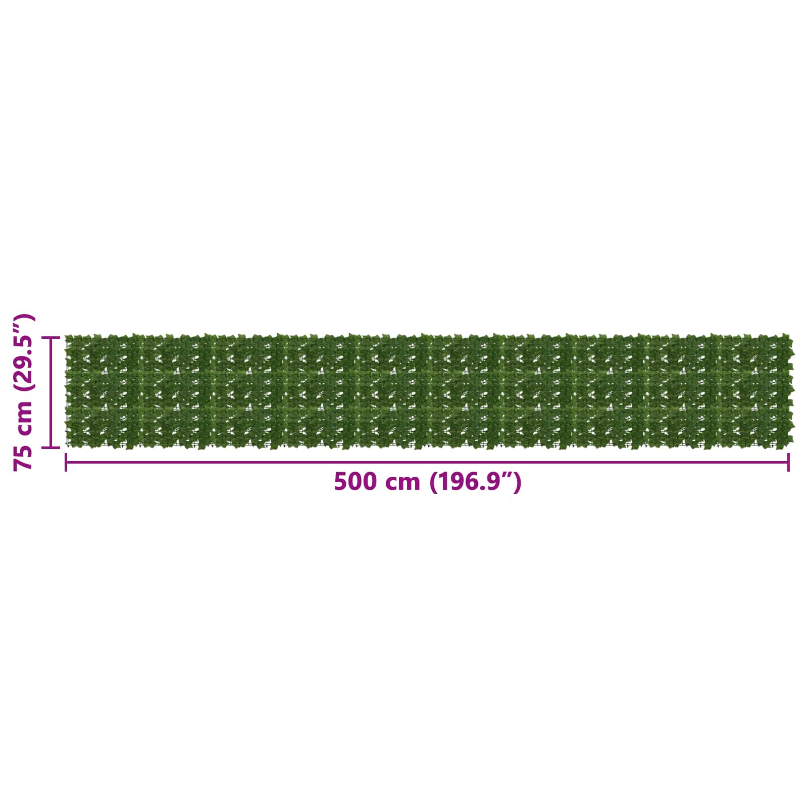 vidaXL Balcony Screen with Leaves Green 500 x 75 cm 5
