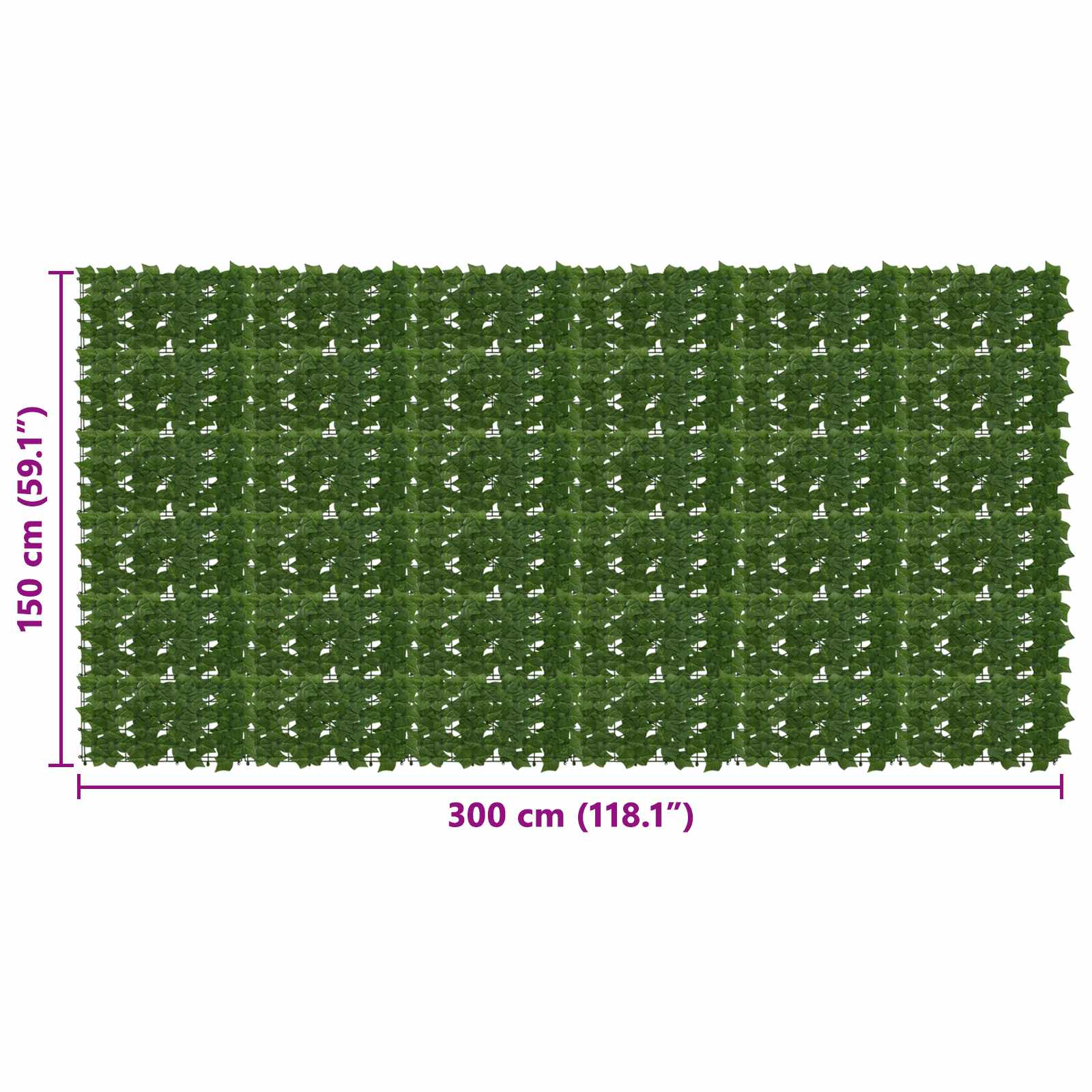vidaXL Balcony Screen with Leaves 300 x 150 cm Polyethylene and Fabric 5