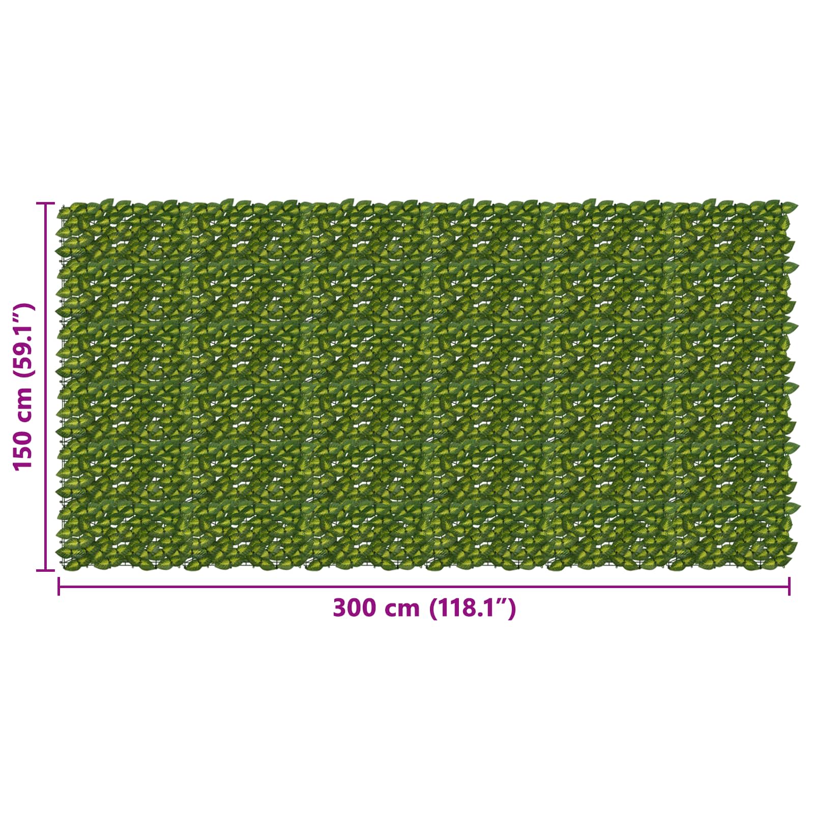 vidaXL Balcony Screen with Leaves Green and Yellow 300 x 150 cm 5