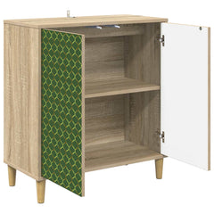 Sideboard BONN Sonoma 69 x 33 x 75 cm Engineered Wood Emerald geometric print