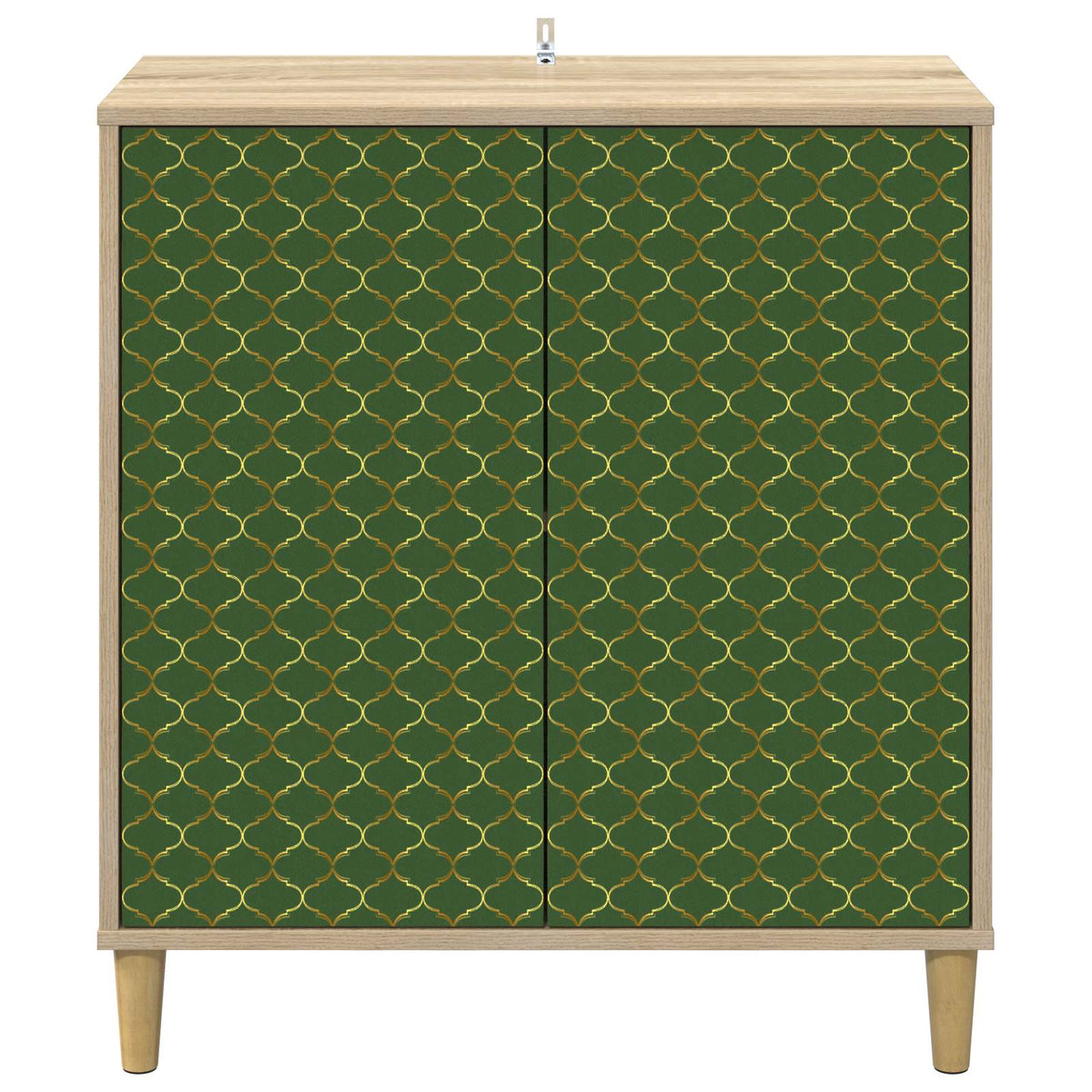 Sideboard BONN Sonoma 69 x 33 x 75 cm Engineered Wood Emerald geometric print