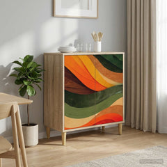 Sideboard BONN Sonoma 69 x 33 x 75 cm Engineered Wood Retro wave print