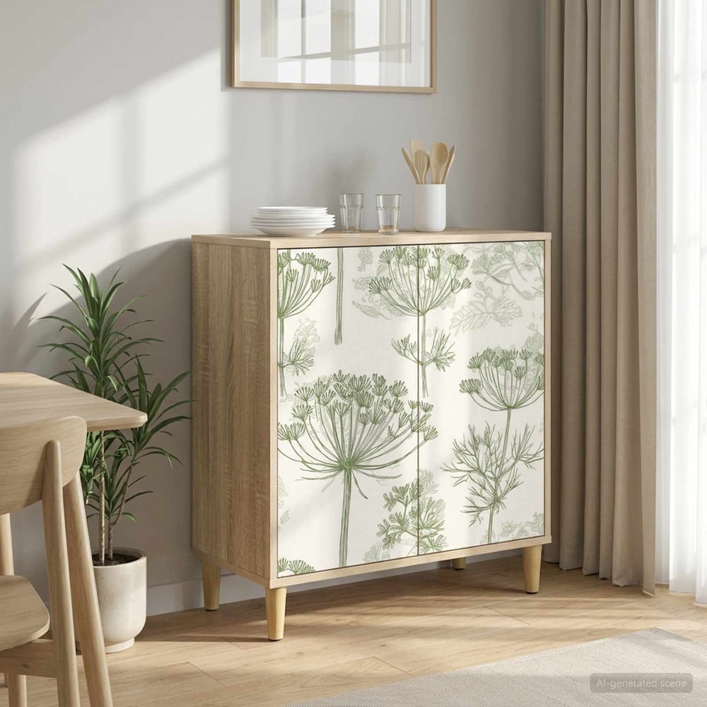 Sideboard BONN Sonoma 69 x 33 x 75 cm Engineered Wood Green tree print