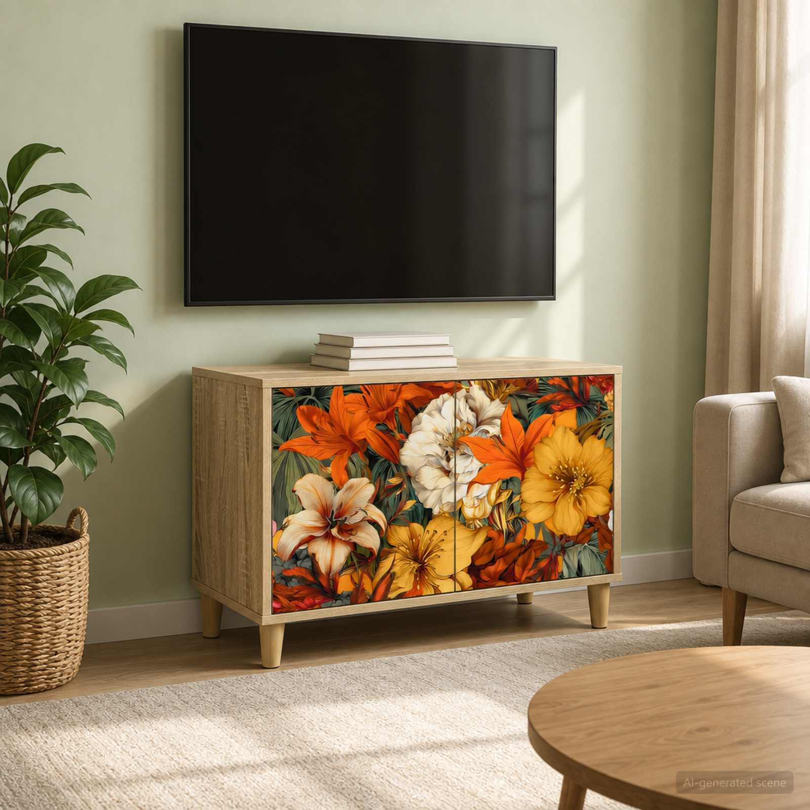 vidaXL TV Cabinet GENNEP 69 x 33 x 50 cm Sonoma Engineered Wood 1