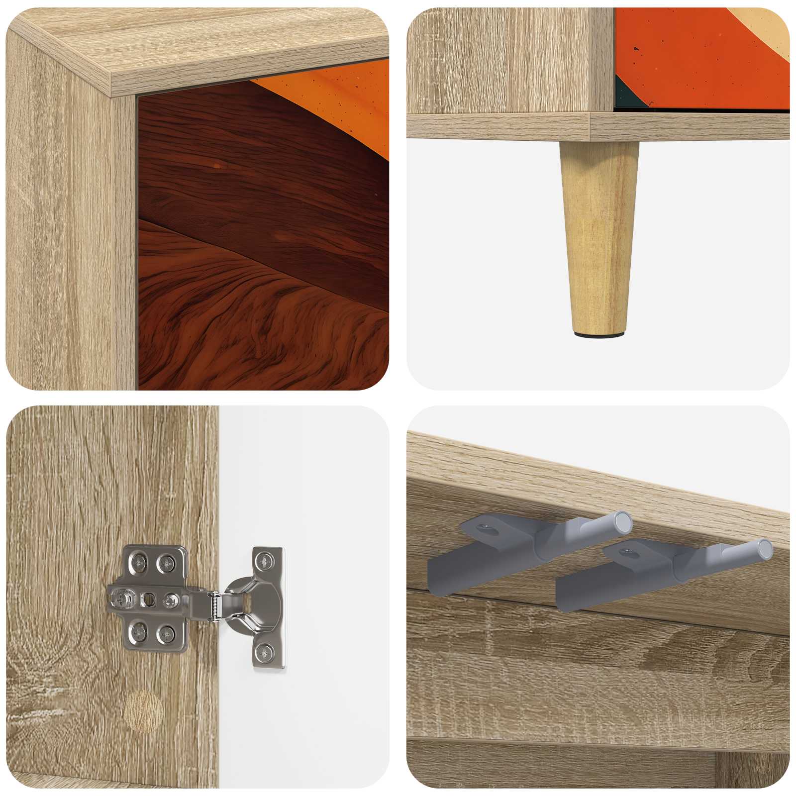 vidaXL TV Cabinet BONN 69 x 33 x 50 cm Sonoma Engineered Wood 6