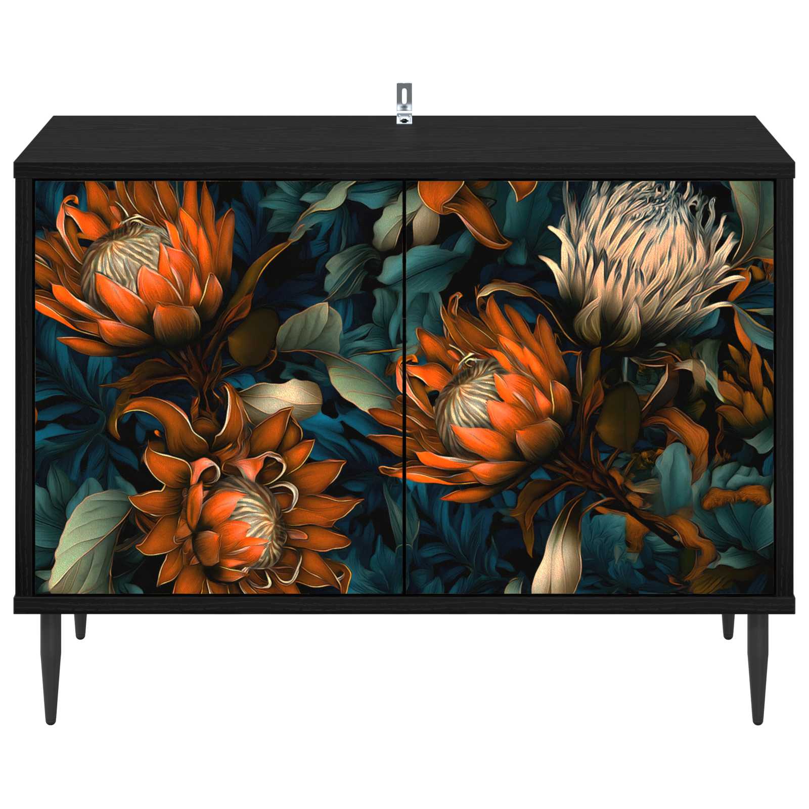 vidaXL TV Cabinet LOCHEM 69 x 33 x 50.5 cm Black Oak Engineered Wood 4