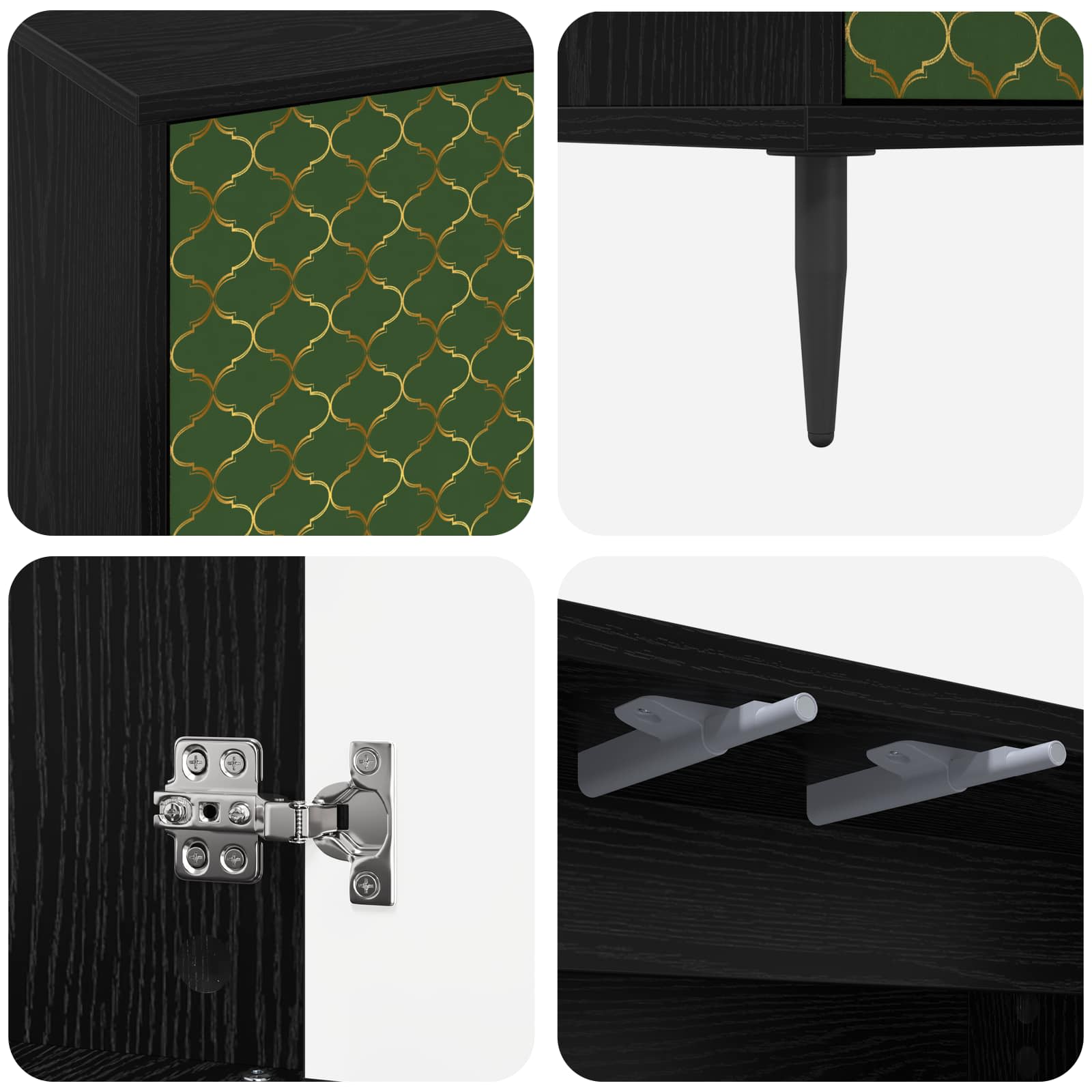 vidaXL TV Cabinet GELEEN 69 x 33 x 50.5 cm Black Oak Engineered Wood 6