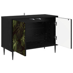 vidaXL TV Cabinet ELBURG 69 x 33 x 50.5 cm Black Oak Engineered Wood 3