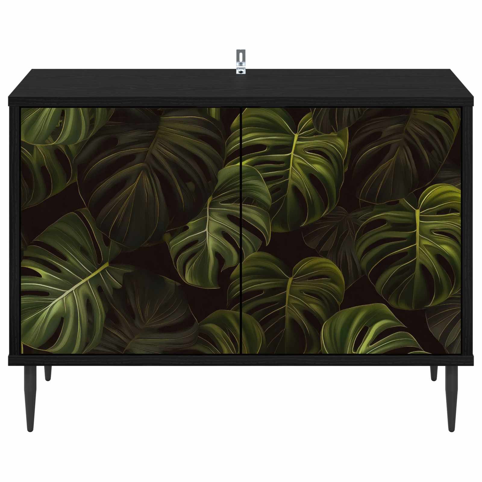 vidaXL TV Cabinet ELBURG 69 x 33 x 50.5 cm Black Oak Engineered Wood 4