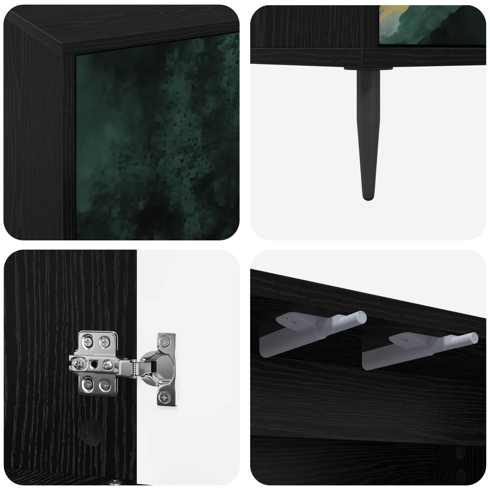 vidaXL TV Cabinet WIJHE 69 x 33 x 50.5 cm Black Oak Engineered Wood 6