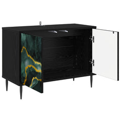 vidaXL TV Cabinet WIJHE 69 x 33 x 50.5 cm Black Oak Engineered Wood 3
