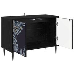 vidaXL TV Cabinet DOKKUM 69 x 33 x 50.5 cm Black Oak Engineered Wood 3